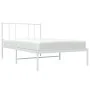Metal bed frame with white headboard 80x200 cm by , Beds and slatted bases - Ref: Foro24-352520, Price: 56,83 €, Discount: %