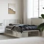 Metal bed frame with white headboard 80x200 cm by , Beds and slatted bases - Ref: Foro24-352520, Price: 56,83 €, Discount: %