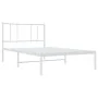 Metal bed frame with white headboard 80x200 cm by , Beds and slatted bases - Ref: Foro24-352520, Price: 56,83 €, Discount: %