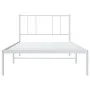 Metal bed frame with white headboard 80x200 cm by , Beds and slatted bases - Ref: Foro24-352520, Price: 56,83 €, Discount: %