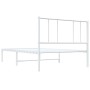 Bettgestell aus Metall mit weißem Kopfteil 80x200 cm von , Betten und Lattenroste - Ref: Foro24-352520, Preis: 59,46 €, Rabat...