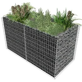 Gabionen-Stahlblumenbeet silber 180x90x100 cm von vidaXL, Töpfe und Pflanzgefäße - Ref: Foro24-142366, Preis: 133,56 €, Rabat...