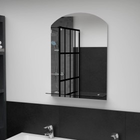 Espejo de pared con estante de vidrio templado 50x70 cm de , Espejos - Ref: Foro24-249432, Precio: 41,87 €, Descuento: %