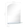 Wall mirror with tempered glass shelf 50x70 cm by , Mirrors - Ref: Foro24-249432, Price: 41,87 €, Discount: %