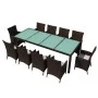 Garten-Essgruppe 11-teilig und braune Kissen aus synthetischem Rattan von vidaXL, Gartensets - Ref: Foro24-42569, Preis: 857,...