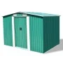 Caseta de jardín de metal 257x205x178 cm verde de vidaXL, Cobertizos - Ref: Foro24-42910, Precio: 324,76 €, Descuento: %