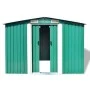 Caseta de jardín de metal 257x205x178 cm verde de vidaXL, Cobertizos - Ref: Foro24-42910, Precio: 324,76 €, Descuento: %
