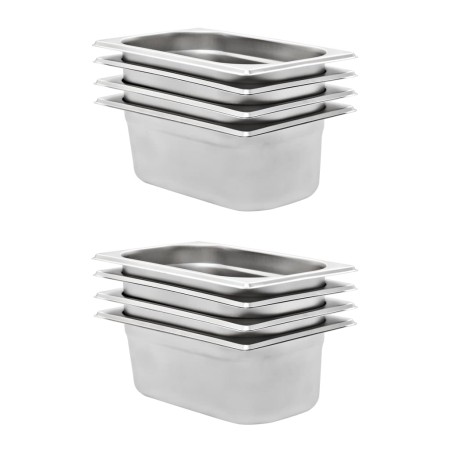 Gastronorm-Tabletts 8 Einheiten GN 1/4 100 mm Edelstahl von , Eimer für Dampftische - Ref: Foro24-50902, Preis: 75,09 €, Raba...