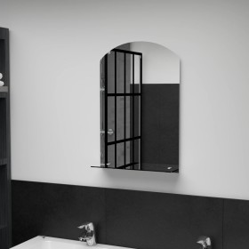 Espejo de pared con estante de vidrio templado 40x60 cm