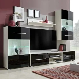 5-teiliges Wohnzimmermöbel-Set mit schwarzer LED-Beleuchtung von vidaXL, TV-Möbel - Ref: Foro24-243864, Preis: 387,85 €, Raba...