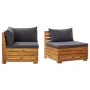 2-piece garden furniture set with solid acacia wood and cushions by , Modular outdoor sofas - Ref: Foro24-316086, Price: 318,...