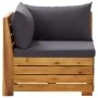 2-piece garden furniture set with solid acacia wood and cushions by , Modular outdoor sofas - Ref: Foro24-316086, Price: 318,...
