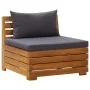 2-piece garden furniture set with solid acacia wood and cushions by , Modular outdoor sofas - Ref: Foro24-316086, Price: 318,...