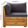 2-piece garden furniture set with solid acacia wood and cushions by , Modular outdoor sofas - Ref: Foro24-316086, Price: 318,...