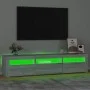 Mueble de TV con luces LED gris Sonoma 180x35x40 cm de , Muebles TV - Ref: Foro24-3152760, Precio: 131,09 €, Descuento: %