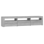 Mueble de TV con luces LED gris Sonoma 180x35x40 cm de , Muebles TV - Ref: Foro24-3152760, Precio: 135,58 €, Descuento: %