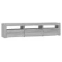 Mueble de TV con luces LED gris Sonoma 180x35x40 cm de , Muebles TV - Ref: Foro24-3152760, Precio: 131,09 €, Descuento: %