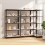 5-level shelf, 3 units, anthracite gray, made of steel and plywood by , Industrial shelving - Ref: Foro24-3154177, Price: 122...