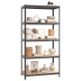 5-level shelf, 3 units, anthracite gray, made of steel and plywood by , Industrial shelving - Ref: Foro24-3154177, Price: 122...