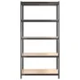 5-level shelf, 3 units, anthracite gray, made of steel and plywood by , Industrial shelving - Ref: Foro24-3154177, Price: 136...