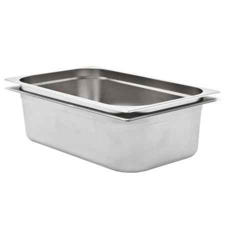 Gastronorm trays 2 units GN 1/1 150 mm stainless steel by , Buckets for steam tables - Ref: Foro24-50882, Price: 65,80 €, Dis...