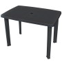 Mesa de jardín plástico gris antracita 101x68x72 cm