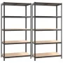 Shelving 5 levels 2 units anthracite gray steel and plywood by , Industrial shelving - Ref: Foro24-152868, Price: 91,11 €, Di...