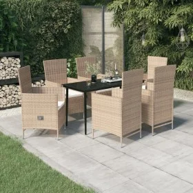 7-Piece Garden Dining Set with Beige Cushions by , Garden sets - Ref: Foro24-3099458, Price: 776,60 €, Discount: %