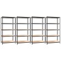 Shelving 5 levels 4 units anthracite gray steel and plywood by , Industrial shelving - Ref: Foro24-3154178, Price: 152,85 €, ...