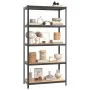 Shelving 5 levels 4 units anthracite gray steel and plywood by , Industrial shelving - Ref: Foro24-3154178, Price: 177,41 €, ...
