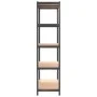 Shelving 5 levels 4 units anthracite gray steel and plywood by , Industrial shelving - Ref: Foro24-3154178, Price: 177,41 €, ...