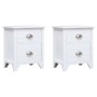 Mesitas de noche con 2 cajones 2 unidades blancas de vidaXL, Mesitas de noche - Ref: Foro24-242043, Precio: 106,09 €, Descuen...