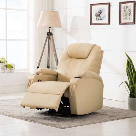 Cremefarbener Schaukel-Massagesessel aus Kunstleder von , Elektrische Massagesessel - Ref: Foro24-246637, Preis: 553,10 €, Ra...