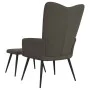 Silla de relajación con taburete terciopelo gris oscuro de , Sillones - Ref: Foro24-327689, Precio: 130,04 €, Descuento: %