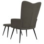 Silla de relajación con taburete terciopelo gris oscuro de , Sillones - Ref: Foro24-327689, Precio: 87,05 €, Descuento: %