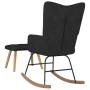 Rocking chair with black fabric footrest by , Rocking chairs - Ref: Foro24-327628, Price: 131,39 €, Discount: %