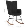 Schaukelstuhl mit Fußstütze aus schwarzem Stoff von , Schaukelstühle - Ref: Foro24-327628, Preis: 133,28 €, Rabatt: %