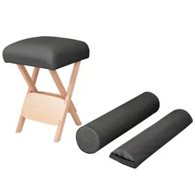 Folding massage stool 12 cm thick and 2 heads black by vidaXL, massage chairs - Ref: Foro24-110147, Price: 75,30 €, Discount: %