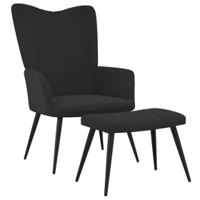 Entspannungsstuhl mit Fußstütze aus schwarzem Samt von , Sessel - Ref: Foro24-327694, Preis: 128,95 €, Rabatt: %