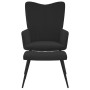 Silla de relajación con reposapiés terciopelo negro de , Sillones - Ref: Foro24-327694, Precio: 131,35 €