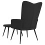 Silla de relajación con reposapiés terciopelo negro de , Sillones - Ref: Foro24-327694, Precio: 131,35 €