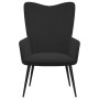 Silla de relajación con reposapiés terciopelo negro de , Sillones - Ref: Foro24-327694, Precio: 131,35 €