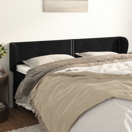 Kopfteil aus schwarzem Samt, 203 x 23 x 78/88 cm von , Kopf- und Fußteile - Ref: Foro24-3117072, Preis: 62,33 €, Rabatt: %