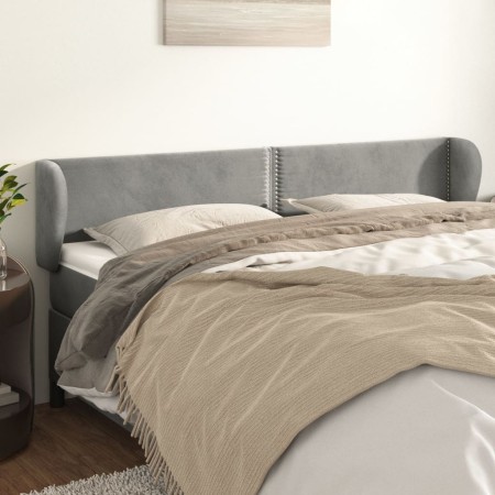 Hellgraues Samtkopfteil 183x23x78/88 cm von , Kopf- und Fußteile - Ref: Foro24-3117064, Preis: 62,24 €, Rabatt: %