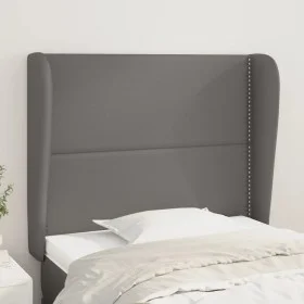 Headboard with ears gray synthetic leather 93x23x118/128cm by , Headboards and footboards - Ref: Foro24-3117898, Price: 69,76...