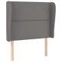 Headboard with ears gray synthetic leather 93x23x118/128cm by , Headboards and footboards - Ref: Foro24-3117898, Price: 69,76...
