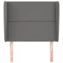 Headboard with ears gray synthetic leather 93x23x118/128cm by , Headboards and footboards - Ref: Foro24-3117898, Price: 69,76...