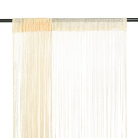 Cortinas de flecos 2 piezas 100x250 cm crema