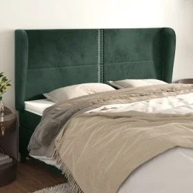 Headboard with dark green velvet ears 183x23x118/128cm by , Headboards and footboards - Ref: Foro24-3117879, Price: 132,13 €,...