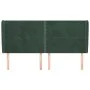 Cabecero con orejas de terciopelo verde oscuro 203x23x118/128cm de , Cabeceros y pies de cama - Ref: Foro24-3117885, Precio: ...